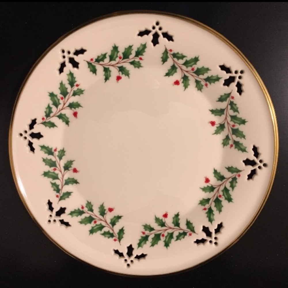 Lenox Holiday Dimension Pierced Luncheon Plate Vintage Collectible